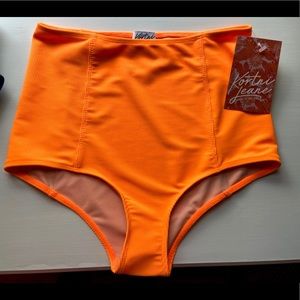 Kortni Jeane Neon orange ribbed small bottoms NWT